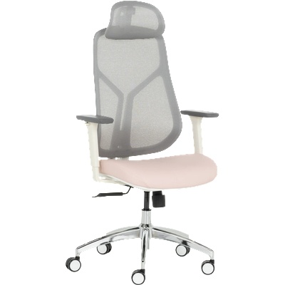 Bittel Ергономичен стол Carmen 7901 W еко кожа - сив-розов (3520183)