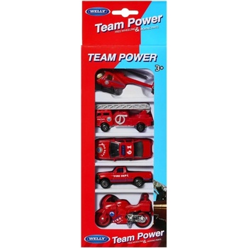 Welly Игрален комплект Welly Team Power - Пожарна, 5 части (1DCTYWE0TP97506B0D)