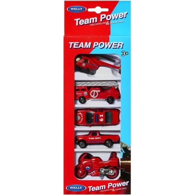 Welly Игрален комплект Welly Team Power - Пожарна, 5 части (1DCTYWE0TP97506B0D)