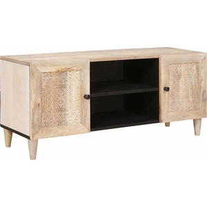 vidaXL ТВ Единици с рафт с врата Бяло 105 x 33 x 46 см Инженерно дърво (4018116)
