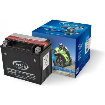 Мото акумулатор Vega YTX12-BS 10Ah L+ (YTX12-BS)