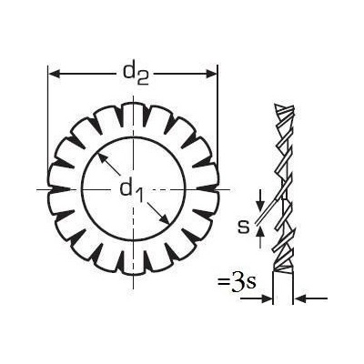 podložka M5 pr. 5.3x10x0.6 BEZ PÚ vějířová vnější ozubení DIN 6798A – Hledejceny.cz