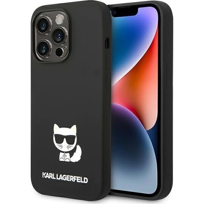 KARL LAGERFELD Кейс Karl Lagerfeld KLHCP14LSLCTBK за iPhone 14 Pro 6.1", твърд, черен / черен, Silicone Choupette Body (3666339076573)