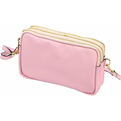 Luka dámska kožená crossbody kabelka púdrovo ružová 26-088