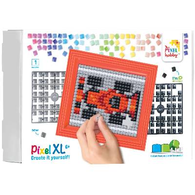 Креативен хоби комплект, Мозайка с рамка и пиксели XL, Pixelhobby - Състезателна кола (12095)