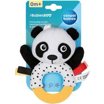 Canpol babies Senzorická hračka s hryzátkom a hrkálkou Boo Panda