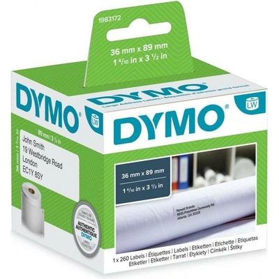 Dymo 89mm x 36mm, bílé, 2x260 ks, 1983172