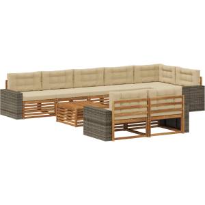 vidaXL Комплект дивани за открито 9 бр (3383551)