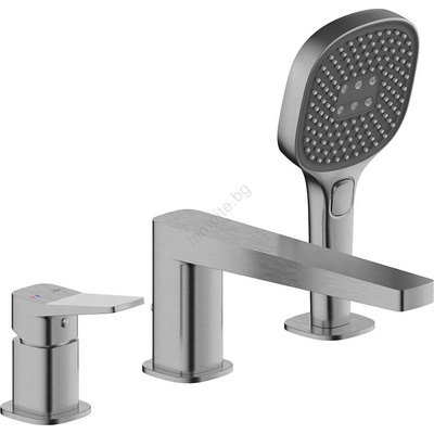 Armatura 4525-210-61 - 3-отворен смесител за вана MALAGA, металическо сиво (KF0239)
