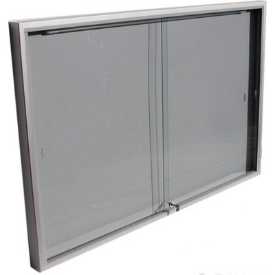 Expoint Závesná vitrína s úzkym profilom s posúvnymi sklami 2 x A1, 1330 x 970 x 69 mm