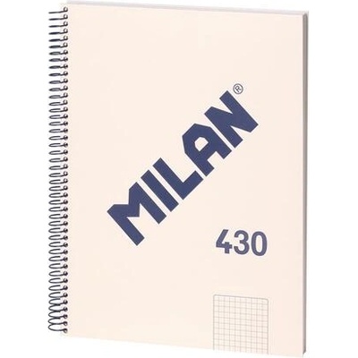 Milan Тетрадка 1918, А4, малки квадратчета, твърда корица, със спирала, 80 листа, бежова (57143E80BG)
