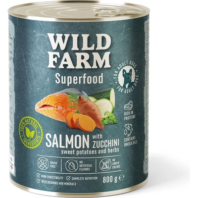 Wild Farm Superfood losos s cuketou sladkým zemiakom a bylinkami 800 g
