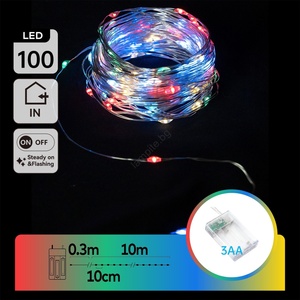 Aigostar - LED гирлянд 100xLED/3xAA 10, 3m многоцветен (AI1309)
