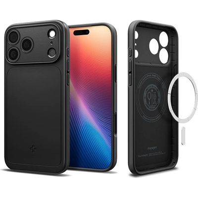 Spigen Качествен тънък матиран кейс с MagSafe за iPhone 17 Pro Max - Spigen Thin Fit MagSafe Case (черен) (ACS10274)