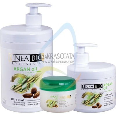 Linea bio , lineabio cristalline Регенерираща и подхранваща маска за коса с Арган и Маслина, Linea Bio
