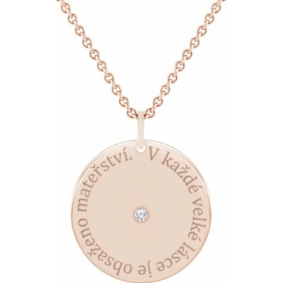 Eppi Stříbrný přívěsek s citátem a diamantem Janet P43907