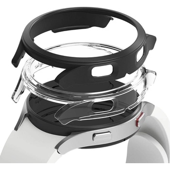 Ringke Комплект от два броя качествен твърд кейс за Samsung Galaxy Watch 4 Classic 44 мм (прозрачен и черен) - Ringke 2x Slim Watch Case (2 броя) (RGK1625CLBLK)
