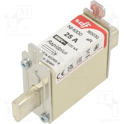 DF ELECTRIC 365030 Pojistka: tavná; 25A; 690VAC; 440VDC; aR; keramická; NH000