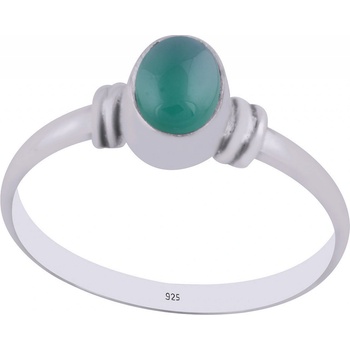 Meucci Stříbrný prsten s oválným přírodním onyxem SDR032