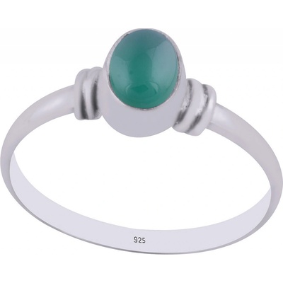 Meucci Stříbrný prsten s oválným přírodním onyxem SDR032