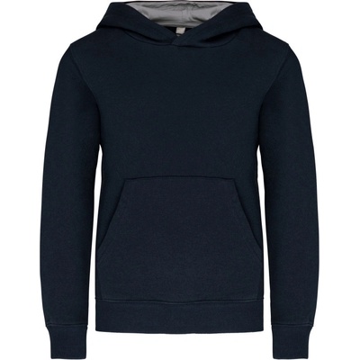 Kariban K453 detská kontrastná mikina s kapucňou navy/fine grey