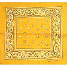 Bandana šátek Žlutá Gold