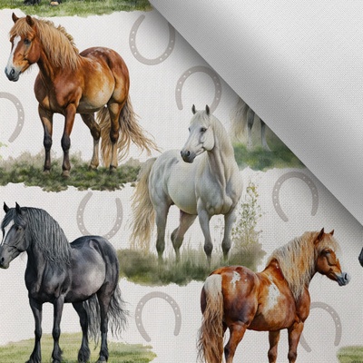 Takoy Látka s potlačou nepremokavý polyester TD / NS kone maľované