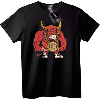 NOONEBRAND Тениска Мускулест бик Bitcoin - 7XL, White