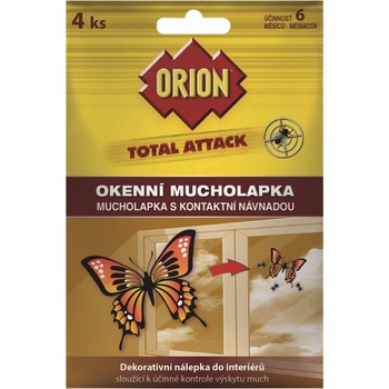 Orion Total Attac okenná mucholapka, samolepka na okno s vyobrazením motýľa 4 ks