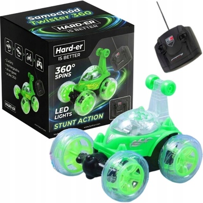 Harder RC auto Twister Akrobatické 360° Tancující Kaskadérské auto zelené RTR