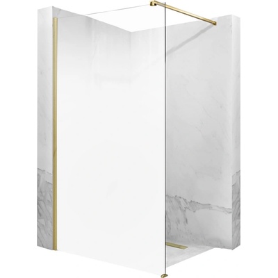 Rea Aero Ombre, Walk-In 110x195 cm, 8mm čiré sklo s bílým vzorem, zlatý matný profil, REA-K2465