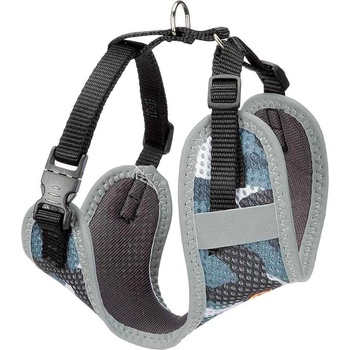Ferplast - Nikita Fashion S - Нагръдник за кучета с подплата и отразяващи шевове, вратна обиколка 24-31 см и гръдна 30-41 см. сив камуфлаж