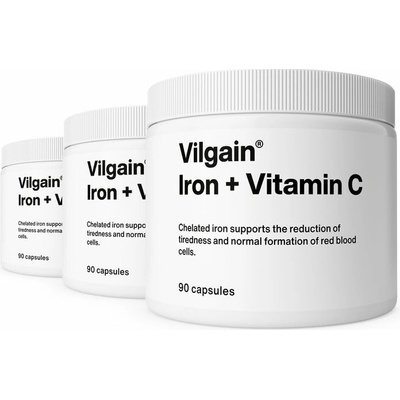 Vilgain Železo + Vitamin C 3× 90 kapslí