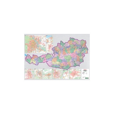 ZES vydavatelství nástěnná mapa Rakousko 1:500 t. spediční - lamino,lišty,120x85