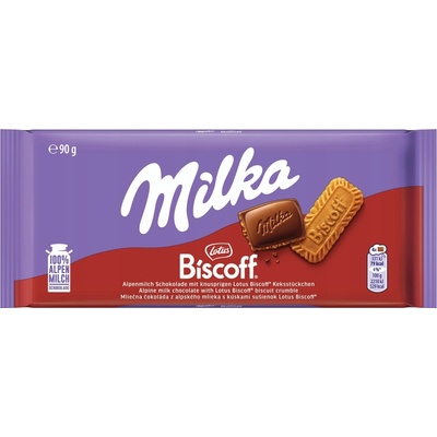 Milka Lotus Biscoff mliečna čokoláda s kekskami 90 g