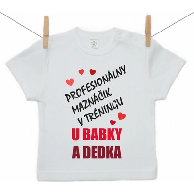 Boodyy tričko s krátkym rukávom Profesionálny maznáčik v tréningu u babky a dedka