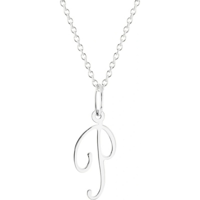 Gemmax Řetízek s písmenem „P“ bílé zlato GUSWN-42931-25841