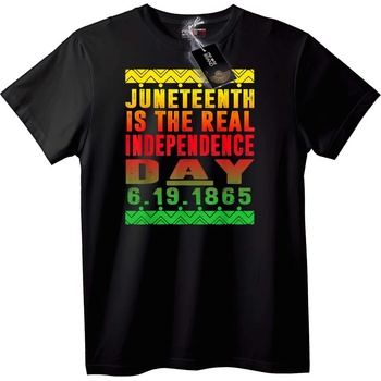 NOONEBRAND Тениска Juneteenth Истински Ден на Независимост - L, Black