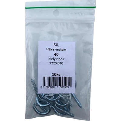 SVX Hák s vrutom Zn blister 50 40mm č50