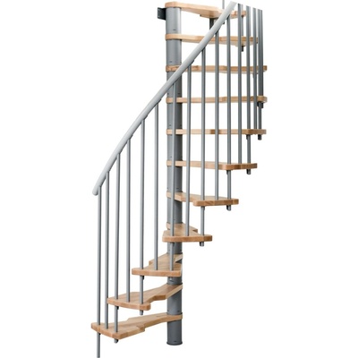 Minka STAIRS Prostorově točité schodiště Metallica Smart buk/šedá 130 x 78 cm
