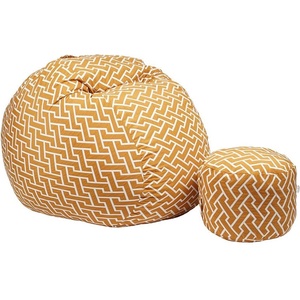 PUFRELAX Комплект Барбарон с табуретка за крака 700л. King Size, Zippity Orange, Перящ се калъф, Пълнеж с микс от мемори пяна и дунапрен, Гама Premium (PUF-M-KO-PT-ZIO) - topmall