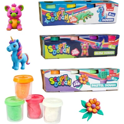 Teddies Modelína/Plastelína 4x140g v kelímku 3 druhy