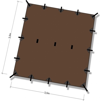 DD Hammocks Tarp 350 x 350 cm Coyote brown