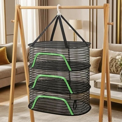 ELEMENTRIX STT357 Závěsná síť na sušení bylinek a hub 3 patra 50 × 70 cm