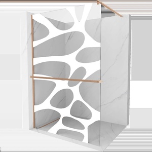 Mexen Kioto+ стенна душ кабина с рафт Walk-in 130 x 200 cm, бяла вълна, четкан мед - 800-130-121-65-97 (800-130-121-65-97)