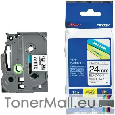 Brother Tape Black on White Brother TZ-251