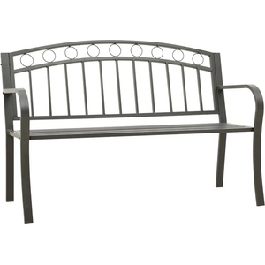 vidaXL Градинска пейка, сива, 120 см, стомана (319586)