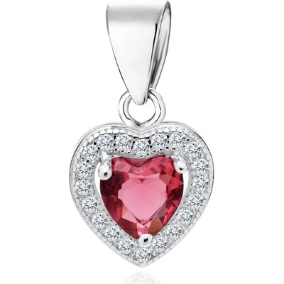 Olivie Strieborný prívesok Červené Srdiečko 4345