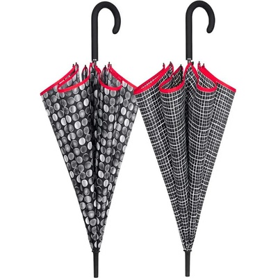 PERLETTI Чадър Perletti 61 cm assorted umbrella - Grey (Black / White)