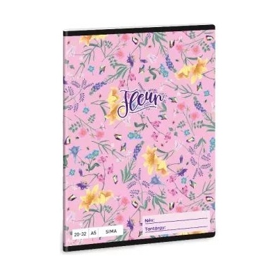 Ars Una Fleur: Гладка тетрадка с флорален десен - A5